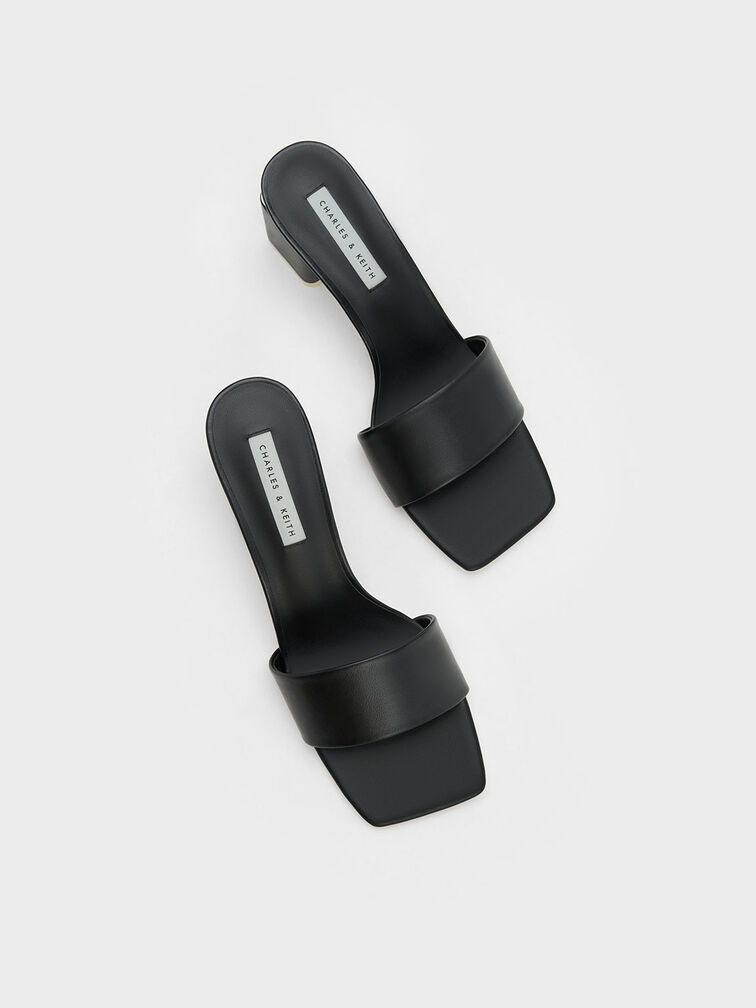 Square Block Heel Mules, , hi-res