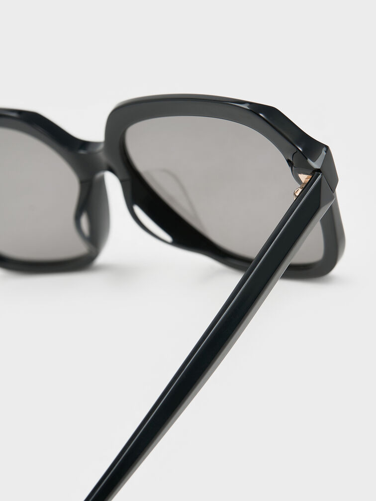 Izara Recycled Acetate Butterfly Sunglasses, Black, hi-res