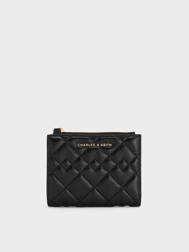 Duo Quilted Small Wallet, Black, hi-res