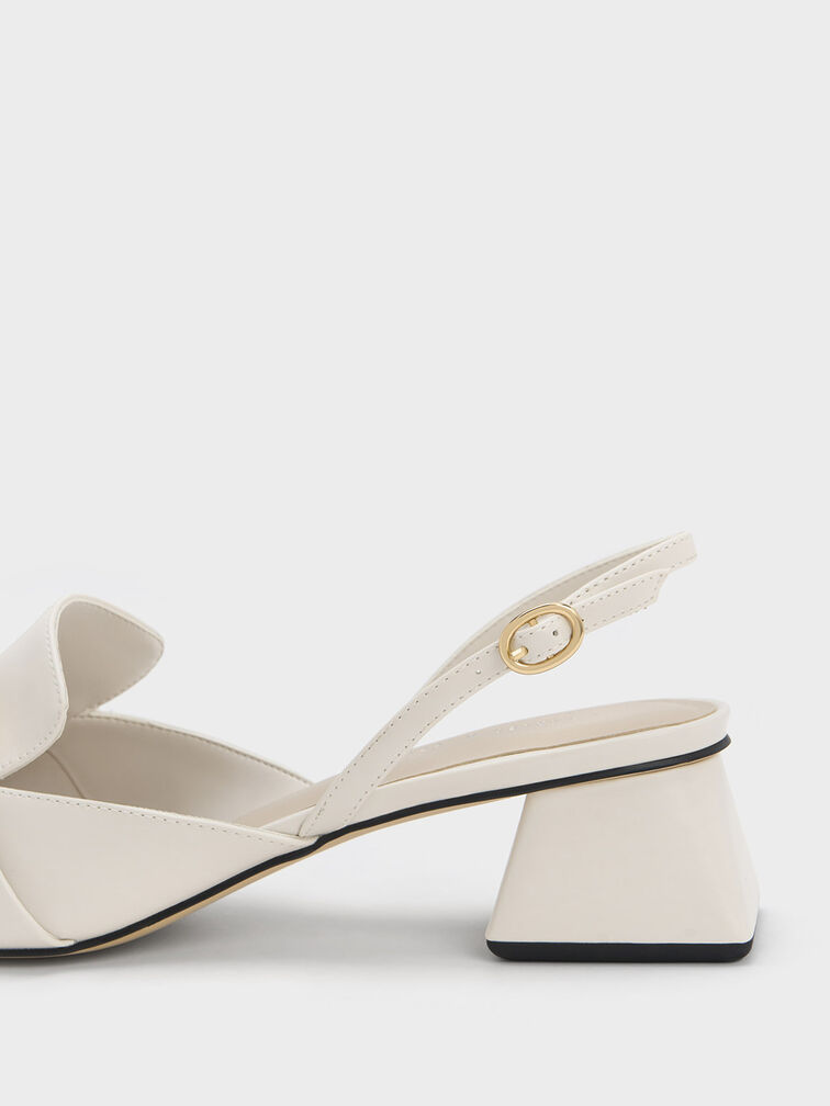 Metallic Bar Slingback Pumps, , hi-res