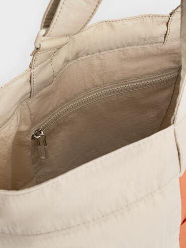 Terra Nylon Reversible Tote Bag, Oat, hi-res