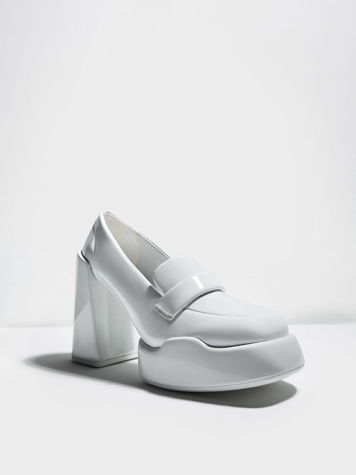 Grey sale patent pumps