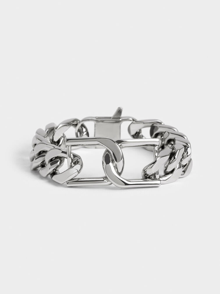 Silver Gabine Chain-Link Bracelet - CHARLES & KEITH TH