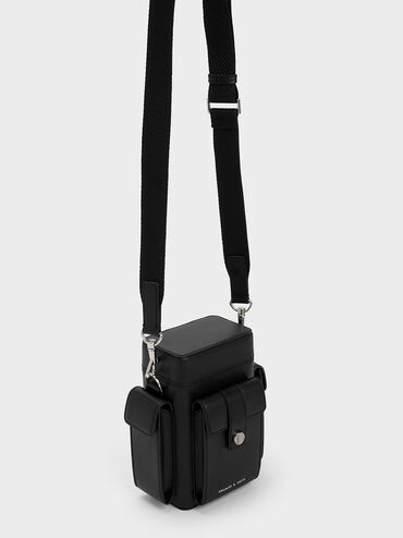 Bronte Multi-Pocket Crossbody Bag, สีดำ, hi-res