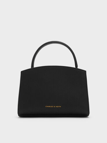 Aubrielle Metallic-Buckle Top Handle Bag, Black, hi-res