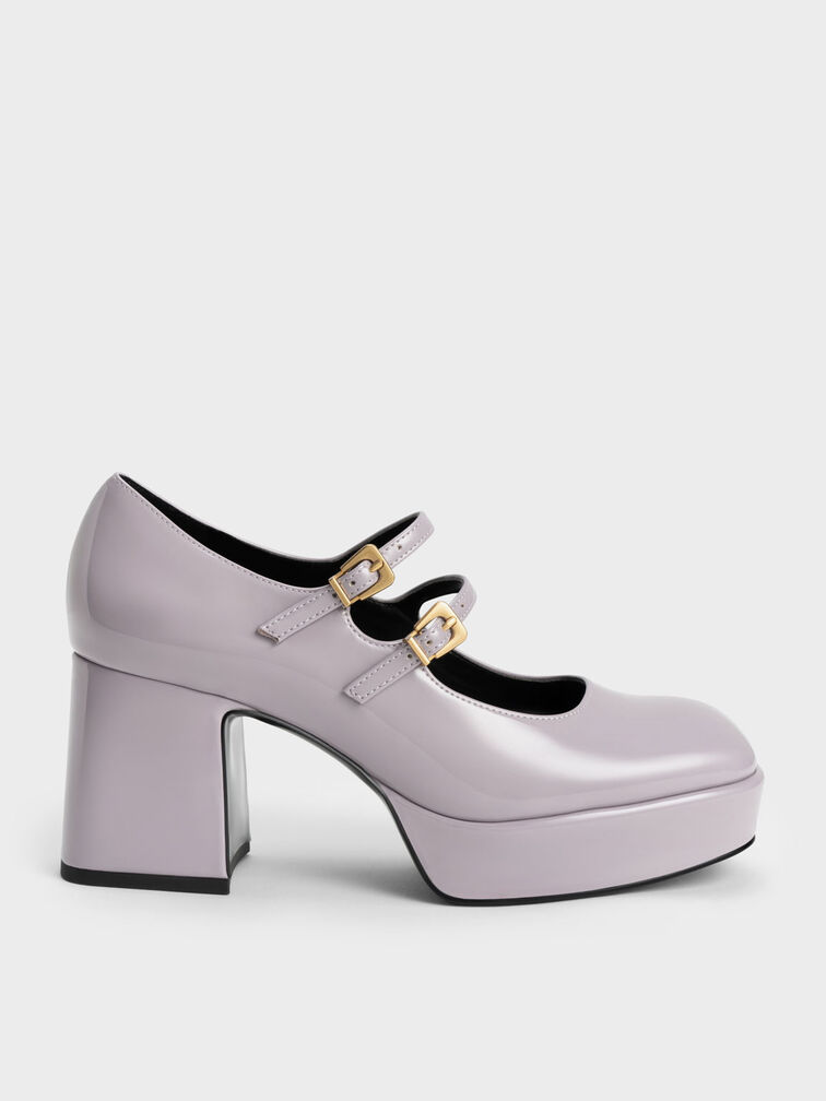Patent Block Heel Mary Janes, , hi-res