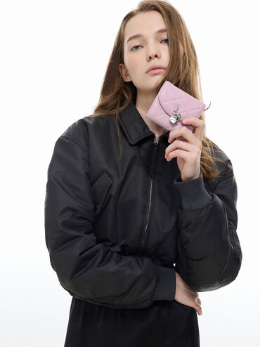 Arrietty Quilted Curved-Flap Wallet, Glycine, hi-res