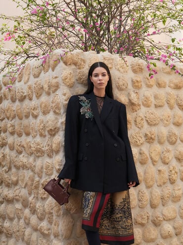 กระเป๋าโท้ทขนาดเล็กรุ่น Kerry, สีไวน์เบอร์รี่เรด, hi-res