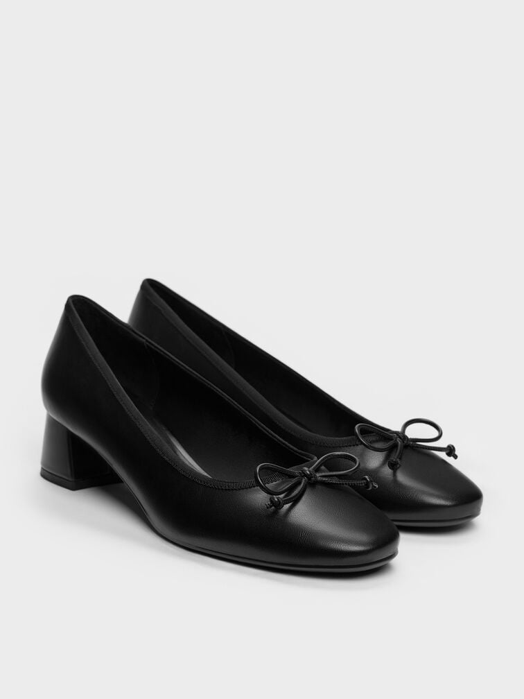 Bow Ballet Pumps, Black, hi-res