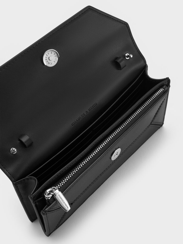 Nasrin Geometric Long Wallet, Noir, hi-res