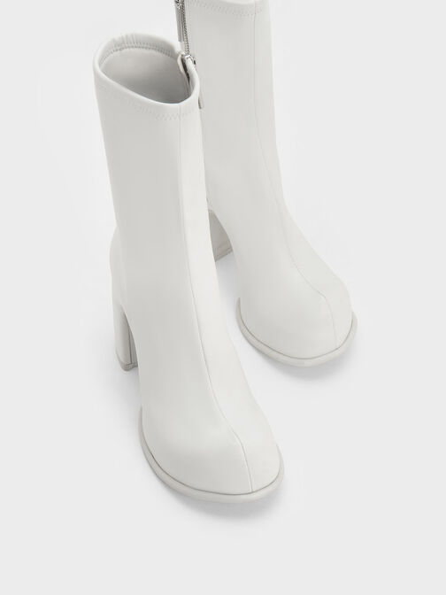 Pixie Platform Ankle Boots, White, hi-res