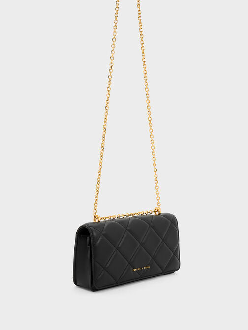 Paffuto Chain Handle Quilted Long Wallet, , hi-res