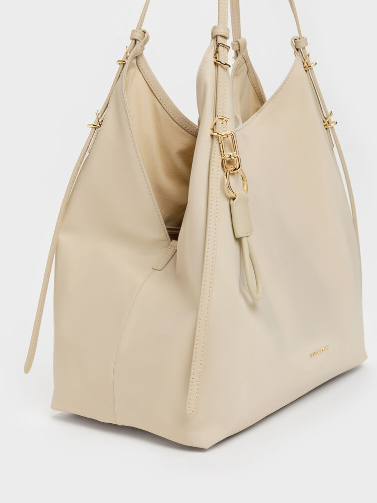 กระเป๋าโท้ทผ้าไนลอนรุ่น Levy, สีดัสเต็ดโอ๊ต, hi-res