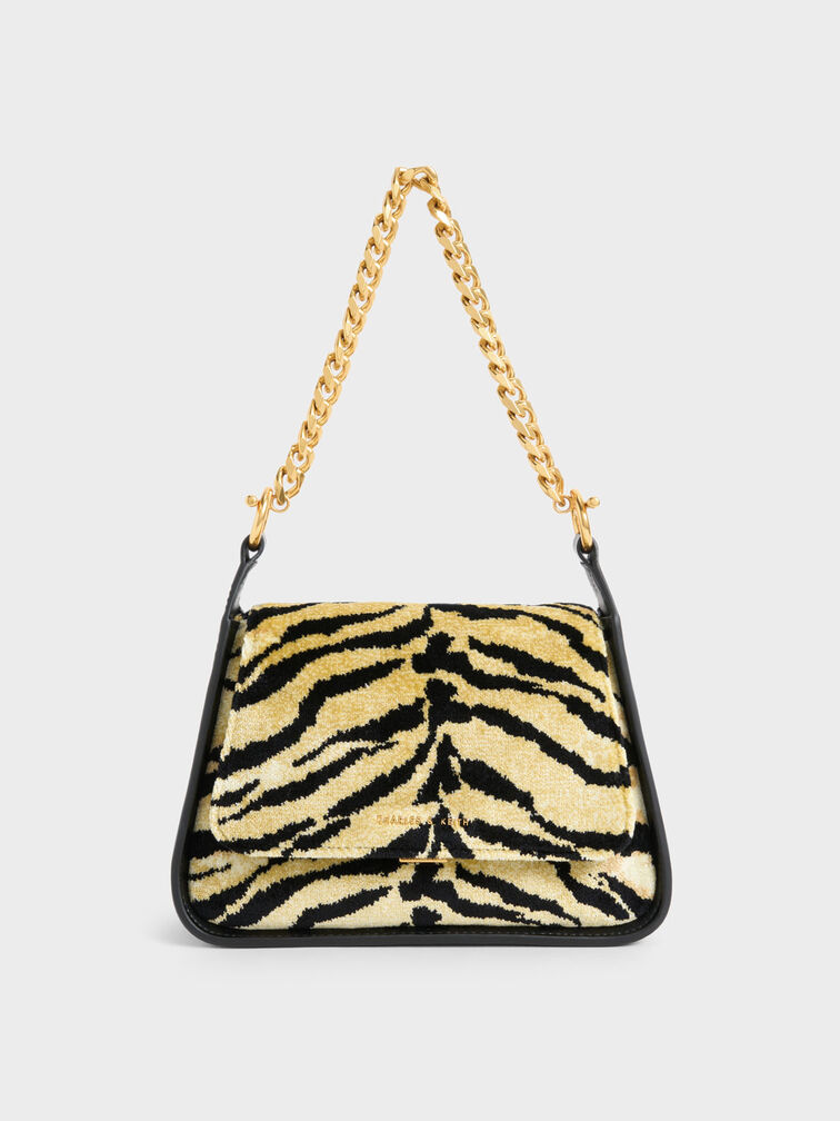 Minta Tiger Print Trapeze Bag, , hi-res