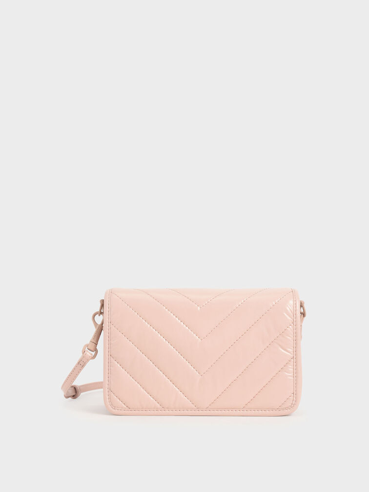 Quilted Patent Crossbody Bag, , hi-res