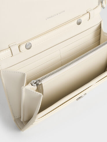 กระเป๋าสตางค์ใบยาวรุ่น Sloane, สีครีม, hi-res