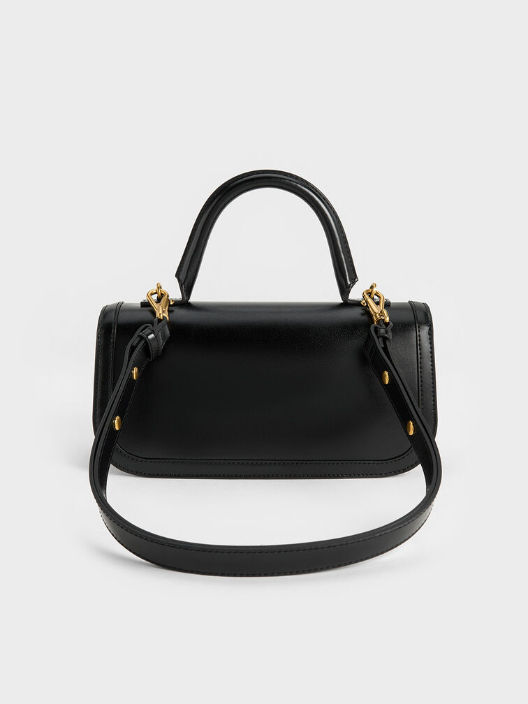Charlot Elongated Top Handle Bag, Black, hi-res