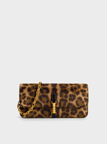 Cesia Leopard-Print Wallet On Chain, Multi, hi-res