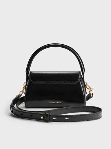 Kaila Front Flap Top Handle Bag, Black, hi-res