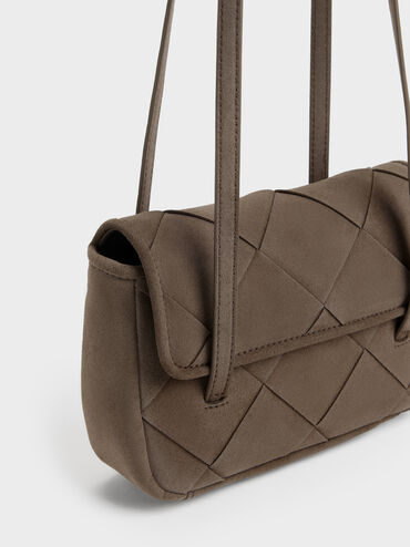 Maribel Woven Shoulder Bag, Stone Grey, hi-res