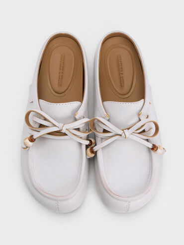 รองเท้าเปิดส้นดีเทลเชือกตกแต่งด้วยลูกปัดรุ่น Gale, สีขาว, hi-res