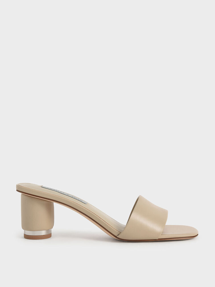 Cylindrical Heel Mules, , hi-res