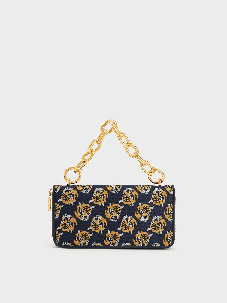 Lunar New Year Collection: Tiger Print Chain Handle Long Wallet, , hi-res