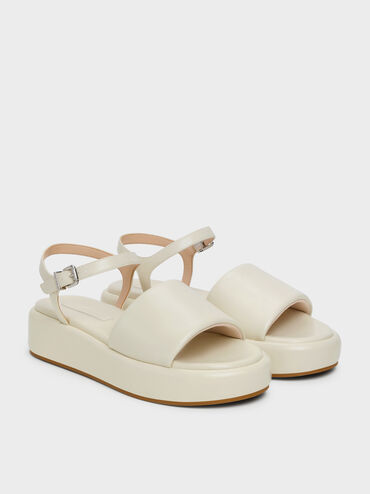 Ankle-Strap Flatform Sandals, Chalk, hi-res