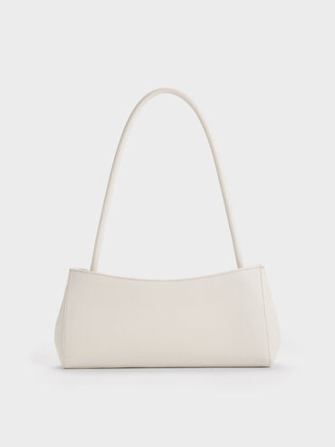 Hazel Bow Panelled Shoulder Bag, Cream, hi-res