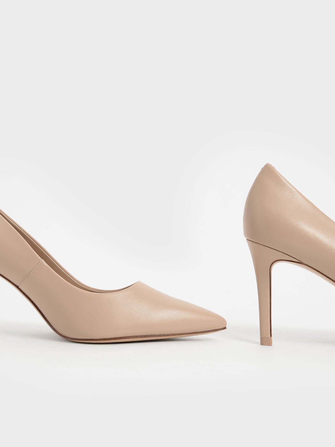 Pointed Toe Stiletto Pumps, Nude, hi-res