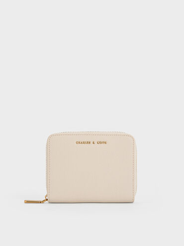 กระเป๋าสตางค์ทรงเหลี่ยมแบบซิปรอบรุ่น Dulcie, สีไอวอรี่, hi-res