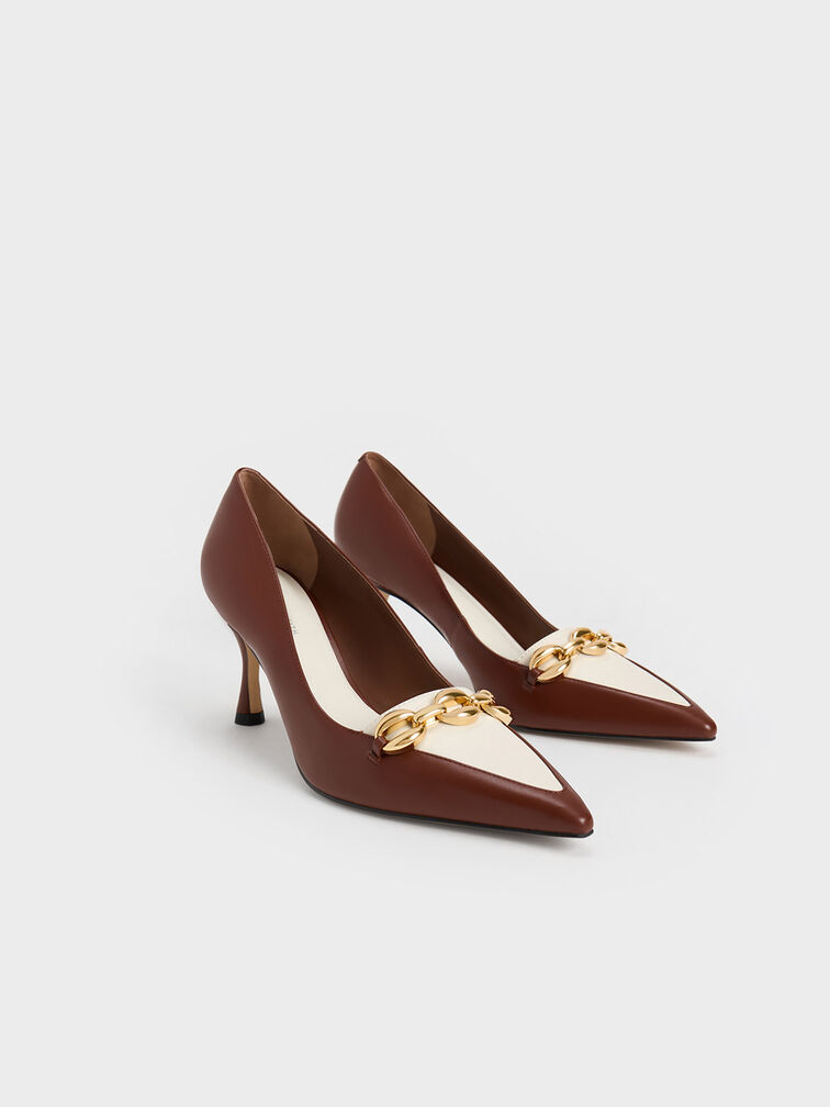 Chunky Chain Stilleto Heel Pumps, , hi-res