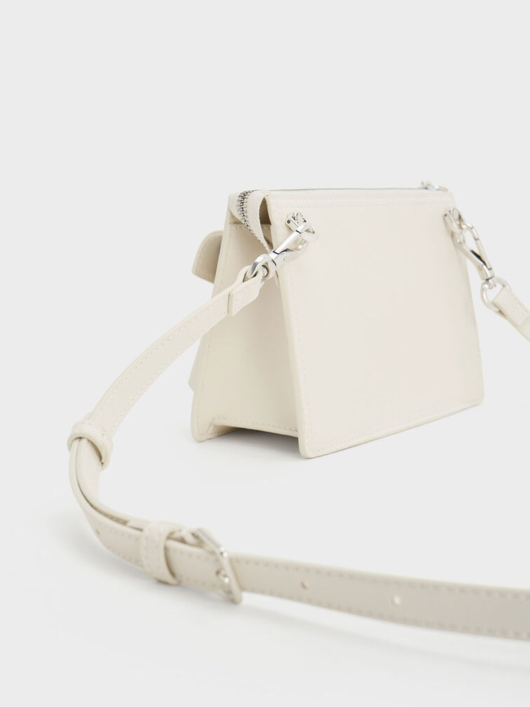 Austen Multi-Pocket Shoulder Bag, สีครีม, hi-res