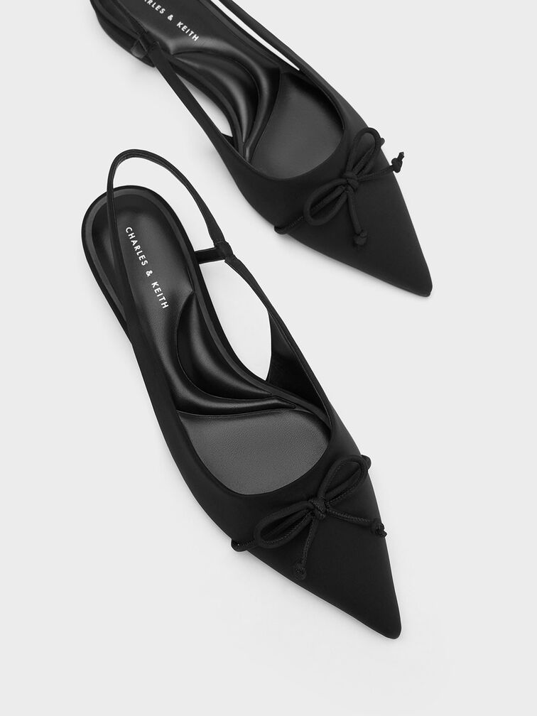 Bow Pointed-Toe Slingback Ballerinas, , hi-res