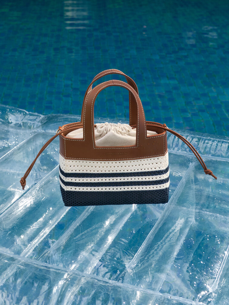 Girls' Ida Striped Knitted Mini Bag, Multi, hi-res