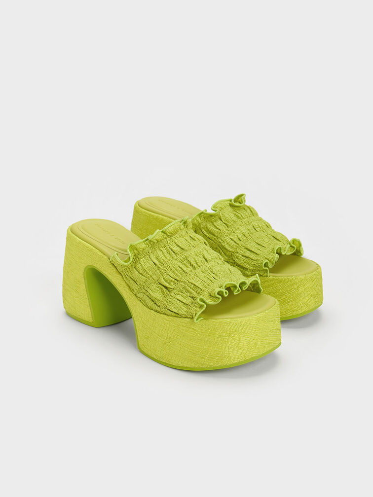 Nuala Ruched Platform Mules, , hi-res