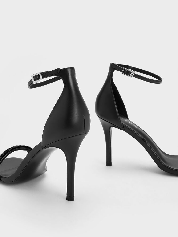 Beaded Strap Heeled Sandals, , hi-res