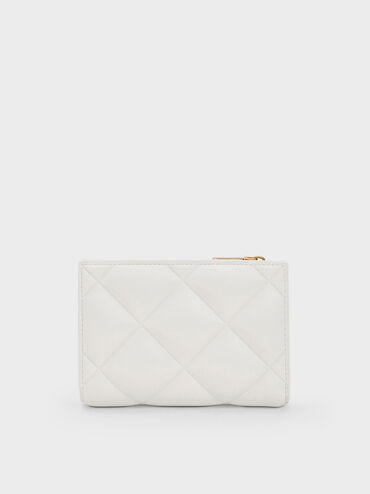 Gemma Quilted Card Holder, สีขาว, hi-res