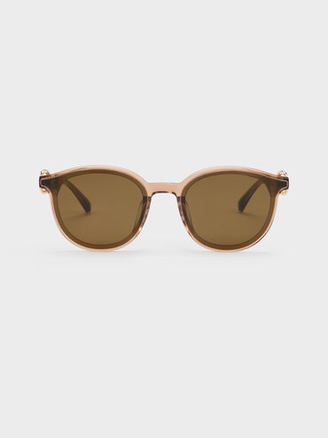 Ciara Heart-Motif Sunglasses, Chestnut Brown, hi-res