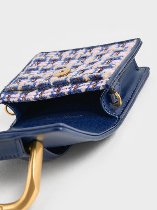 Gabine Tweed Chain-Link Cardholder, , hi-res