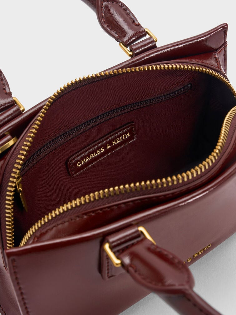 กระเป๋าโท้ทขนาดเล็กรุ่น Kerry, สีไวน์เบอร์รี่เรด, hi-res