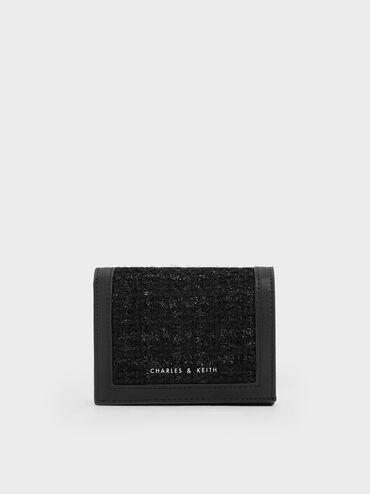 Tweed Snap Button Mini Short Wallet, , hi-res