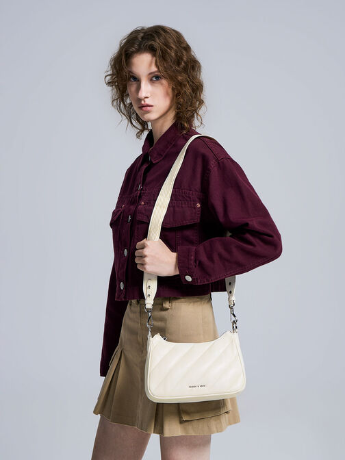 Philomena Puffy Chain-Strap Crossbody Bag, , hi-res