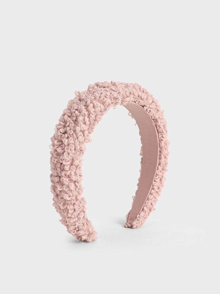 Furry Headband, Pink, hi-res