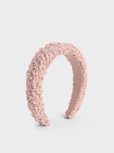 Furry Headband, Pink, hi-res
