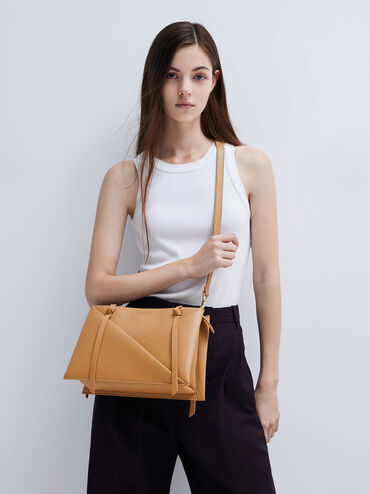 Midori Geometric Tote Bag, Camel, hi-res