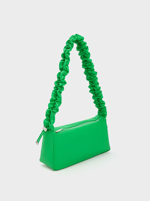 Cosette Ruched Handle Bag, สีเขียว, hi-res