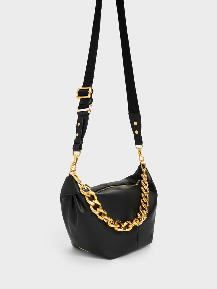Daki Chain Handle Hobo Bag, , hi-res