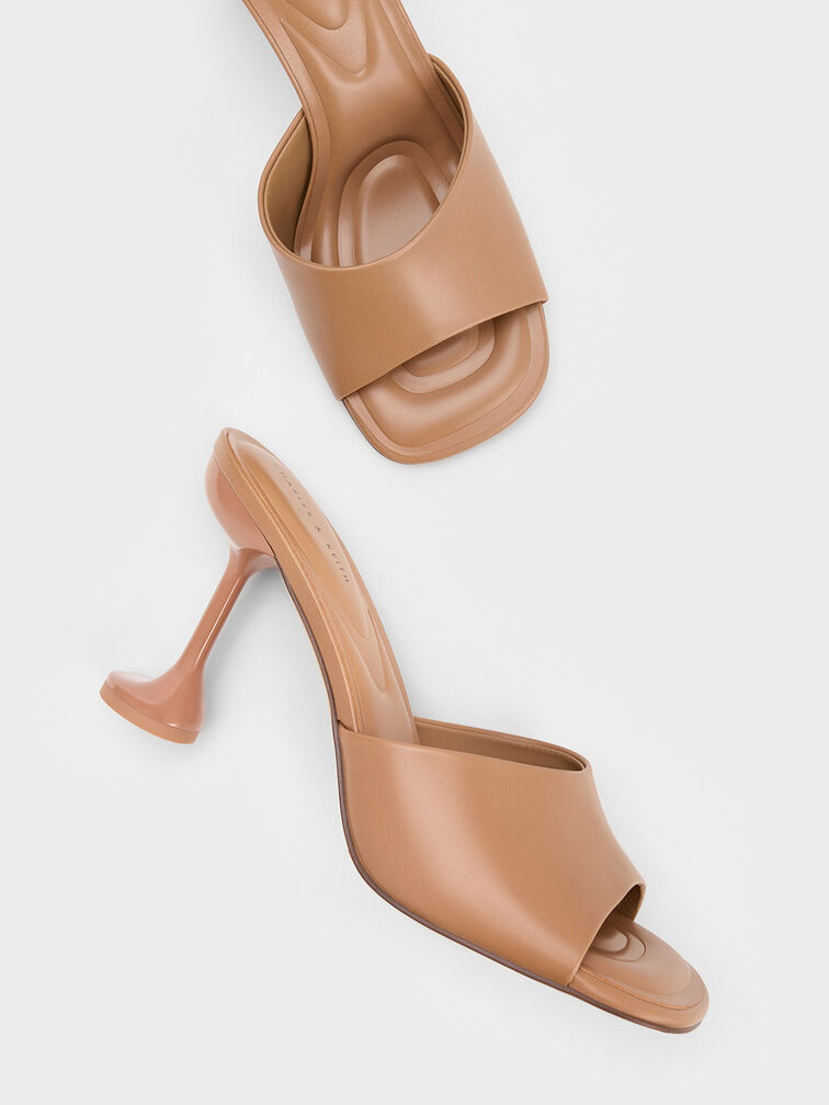 Celestine Sculptural Heel Mules, Sand, hi-res