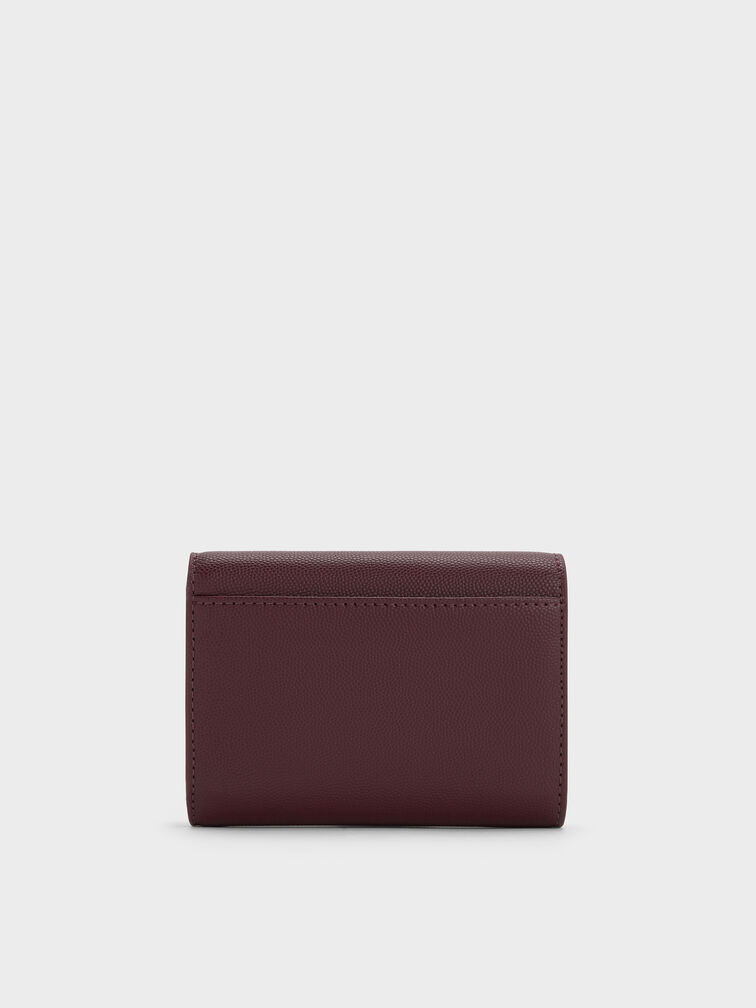 กระเป๋าสตางค์ดีไซน์ที่ปิดด้านหน้าทรงโค้งรุ่น Briony, Wineberry Red, hi-res